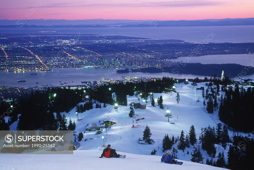 View of Vancouver from top of Grouse mountain, Vancouver, British Columbia, Canada