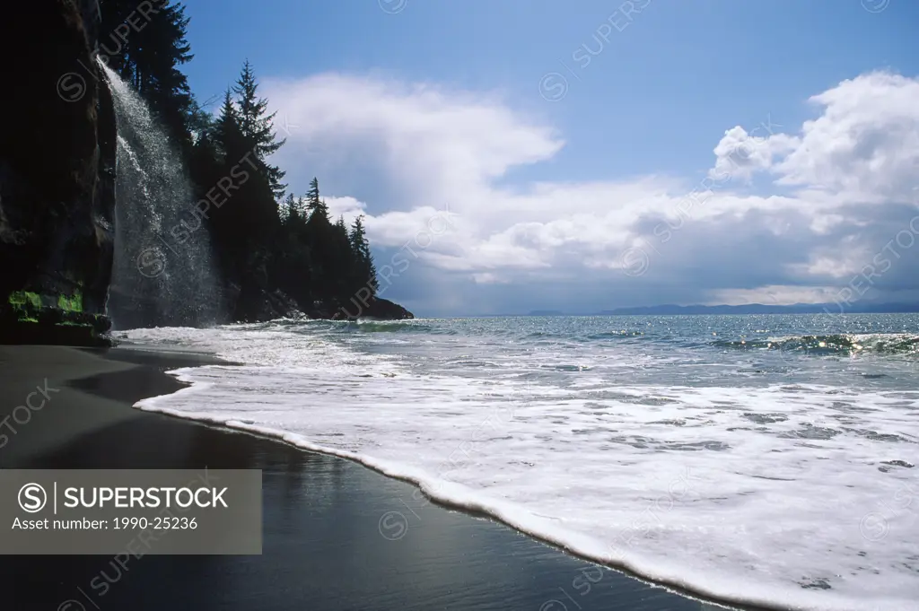 West Coast Road, Mystic Beach Waterfall, Vancouver Island, British Columbia, Canada