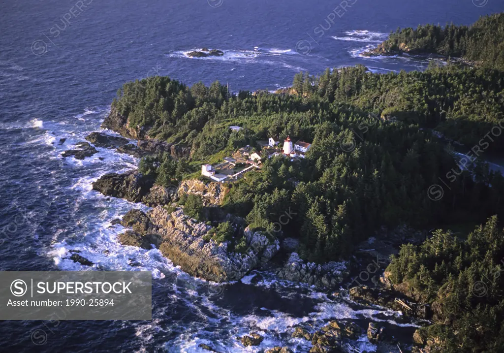 Cape Beale Lighthouse marks the entrance to Barkley Sound, on the West Coast of Vancouver Island, British Columbia, Canada