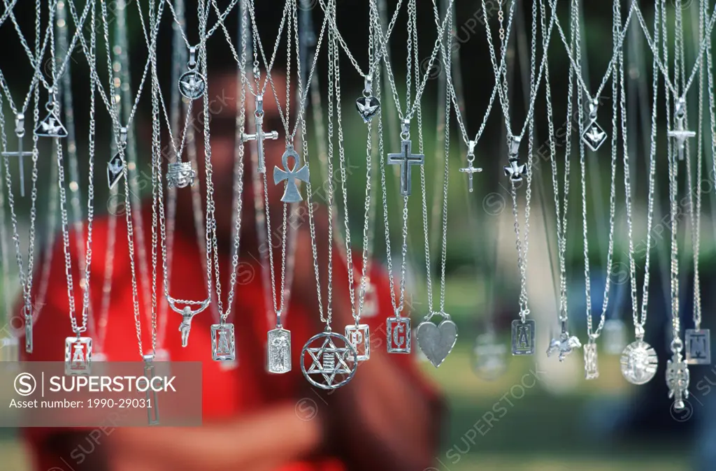 Mexico City, silver merchant on street, shallow depth of field