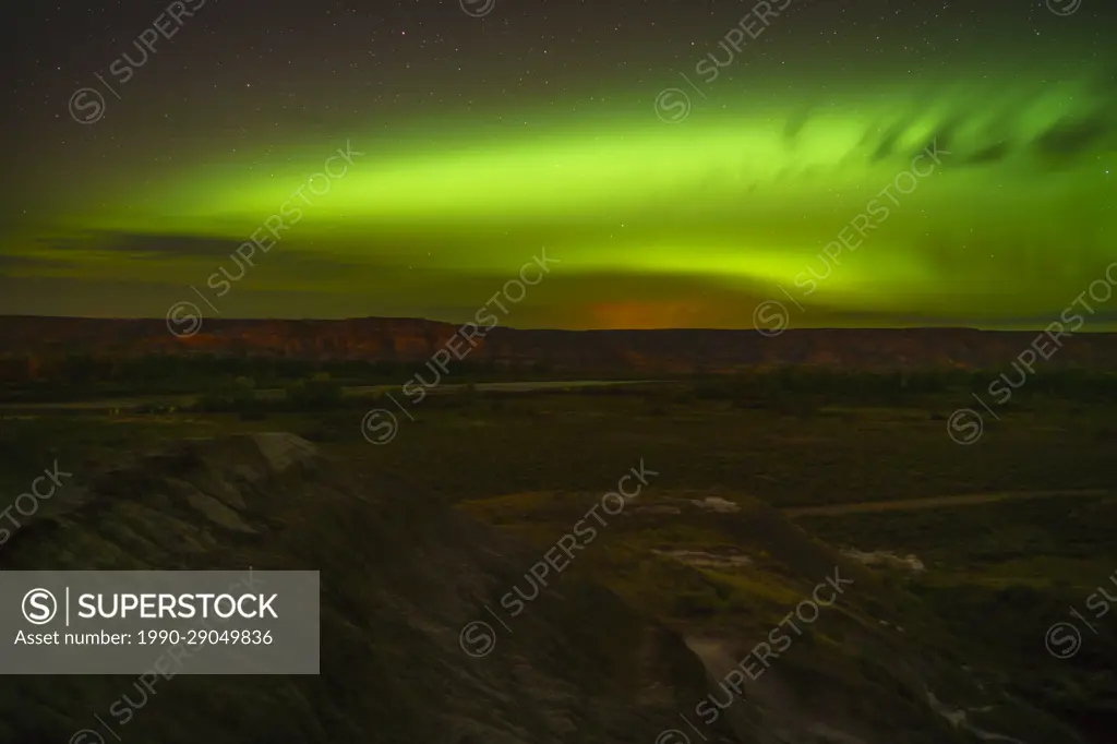 Northern Lights in the Badlands, Dinosaur Provincial Park, Alberta, Canada