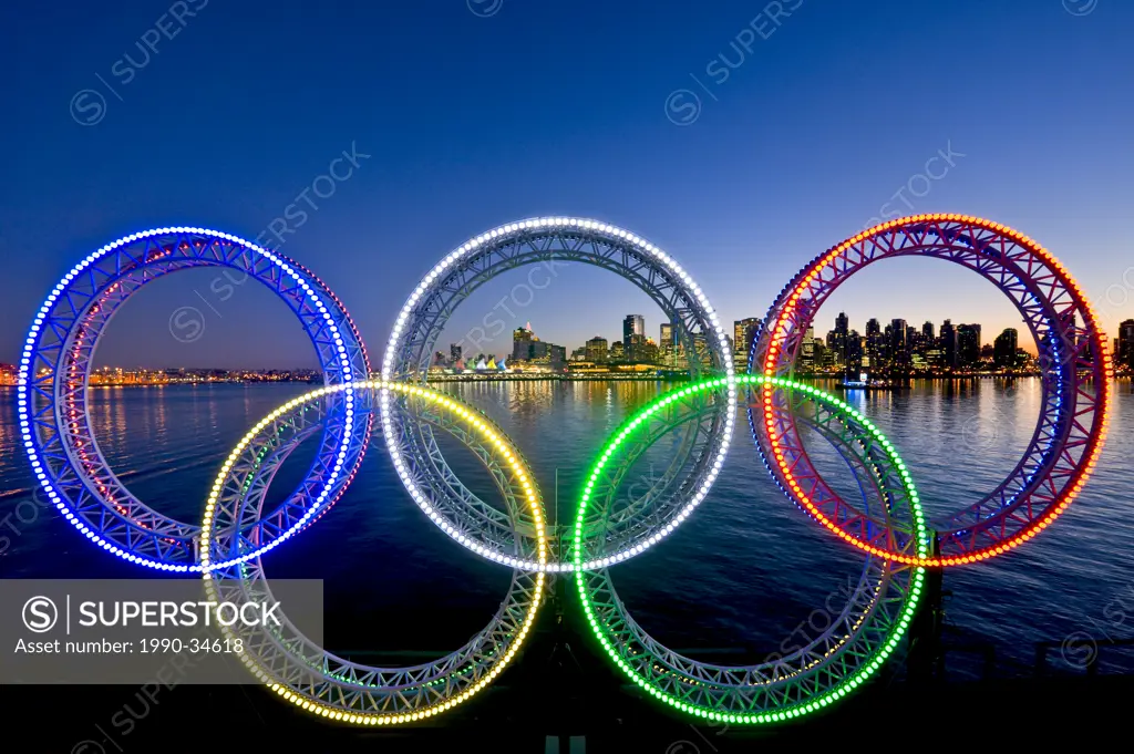 Olympic Rings and Vancouver Skyline