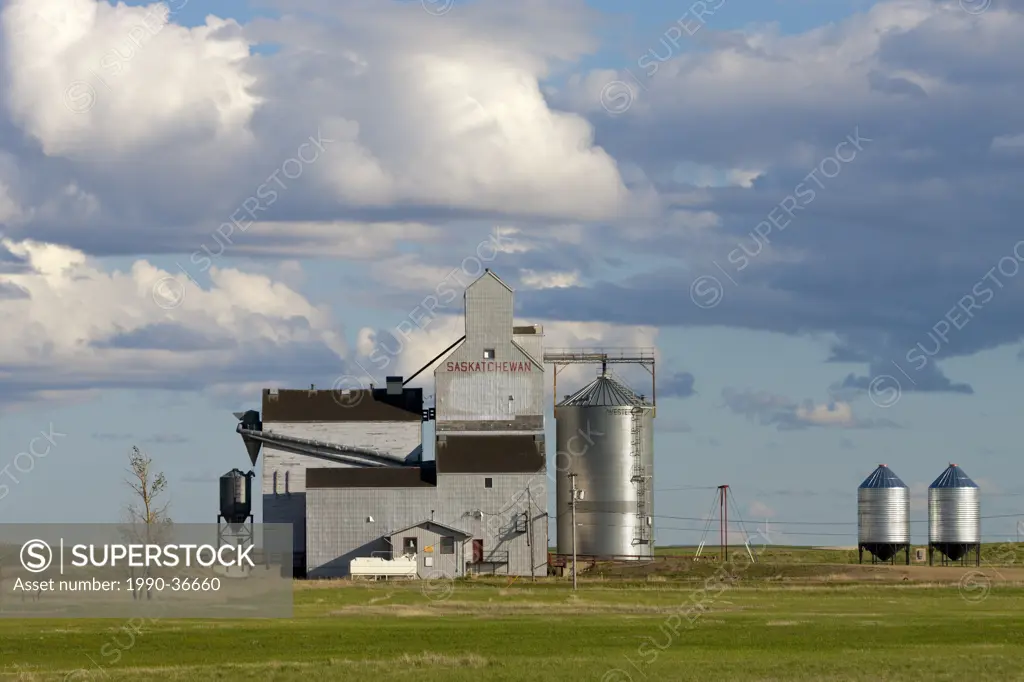 Grain elevator in Woodrow, Saskatchewan, Canada.