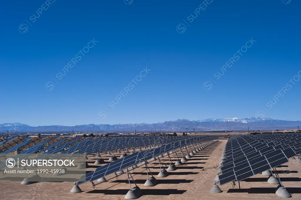 Nellis Photovoltaic Solar Power Plant, Nellis Solar Power Plant, Nellis Air Force Base, Las Vegas, Clark Country, United States of America.