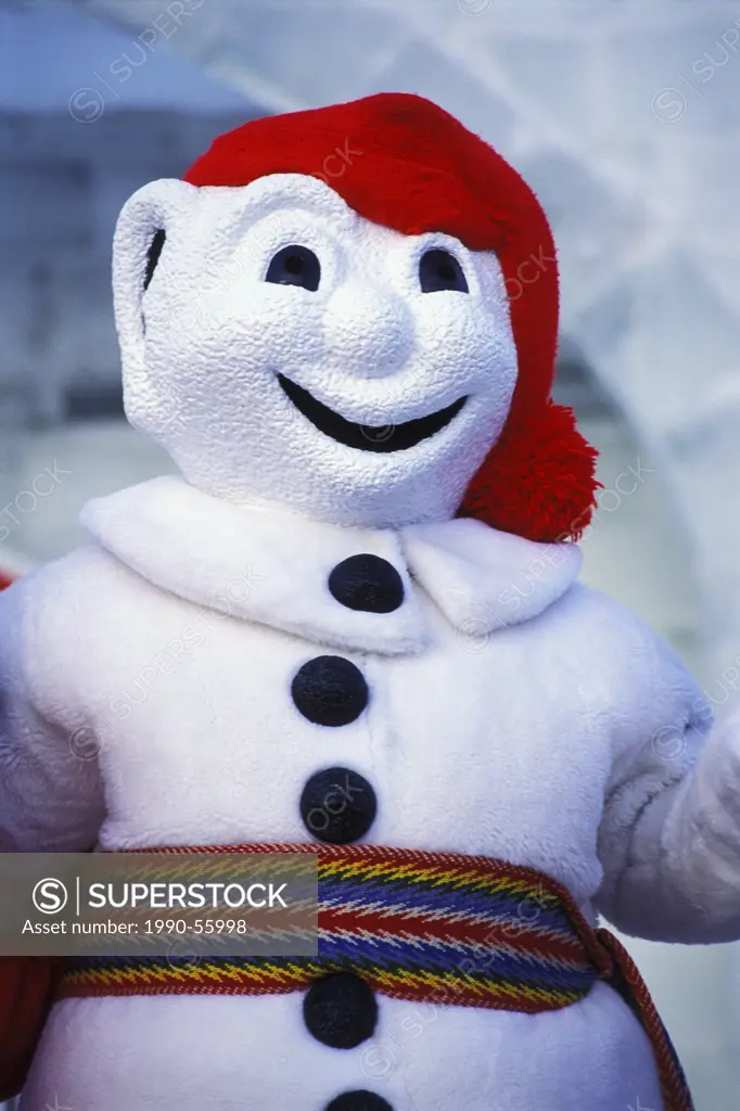 Bonhomme Carnaval, snowman character at Winter Carnival, Quebec City, Quebec, Canada. The Quebec Winter Carnival is the world´s largest winter carniva...