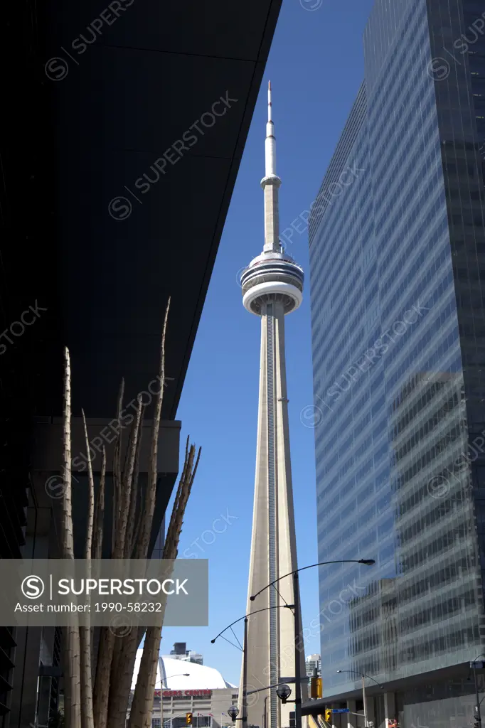 CN Tower from Air Canada Centre, Toronto, Canada