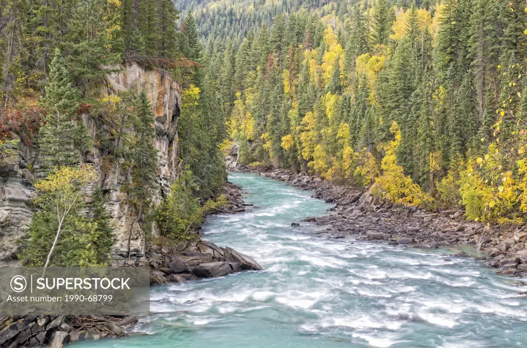 Fraser River in Rearguard Falls Provincial Park near Valemount and Tete Jaune Cache in British Columbia, Canada.