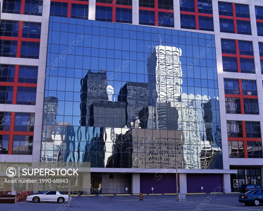 CBC building with Toronto Skyline reflection