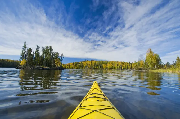 kayaking, Dickens Lake, Northern Saskatchewan, Canada