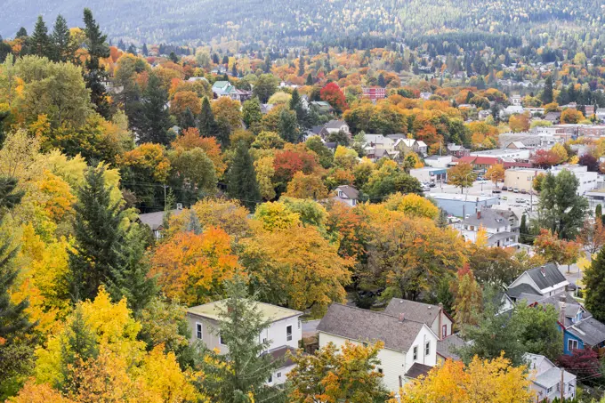 Colourful town of Nelson in the fall. British Columbia, Canada.