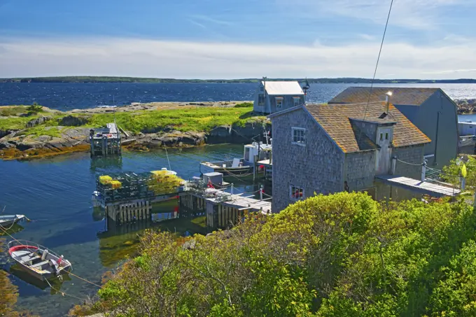 VFIshing village on the Atlantic Ocean, Blue Rocks, Nova Scotia, Canada
