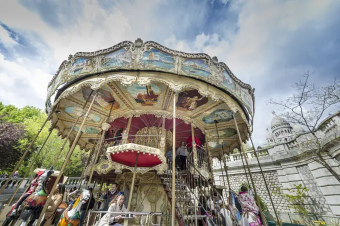 Traditional carousel on Montmartre