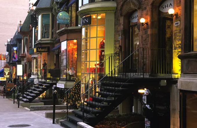 Crescent street in winter, Montreal, Quebec, Canada