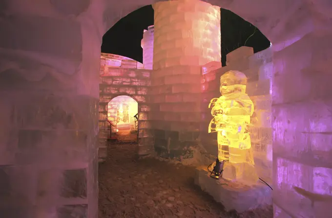 Ice sculptures, Place Loto-Quebec, Winter Carnival, Quebec City, Quebec, Canada