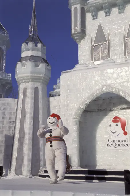 Bonhomme Carnaval, snowman character at Winter Carnival, Quebec City, Quebec, Canada. The Quebec Winter Carnival is the world´s largest winter carniva...