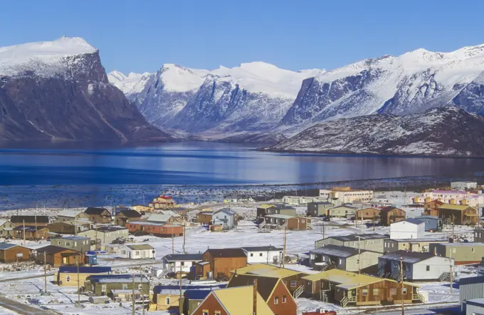 Inuit hamlet of Pangnirtung on Baffin Island, Nunavut, Canada.