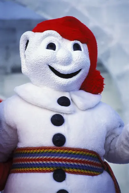 Bonhomme Carnaval, snowman character at Winter Carnival, Quebec City, Quebec, Canada. The Quebec Winter Carnival is the world´s largest winter carniva...