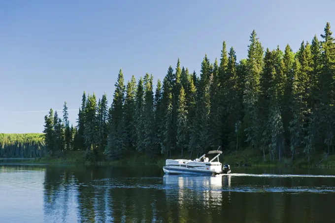 boating, Hanging Heart Lakes, Prince Albert National Park, Saskatchewan, Canada
