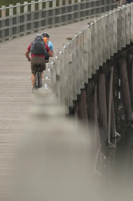 Cycle commuting, Galloping Goose Trail, Victoria, British Columbia, Canada