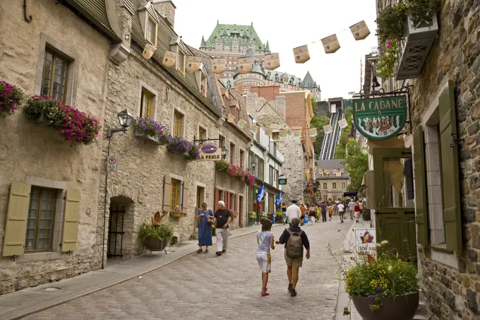 The Festival of New France in the historic Old Quebec City, Quebec, Canada