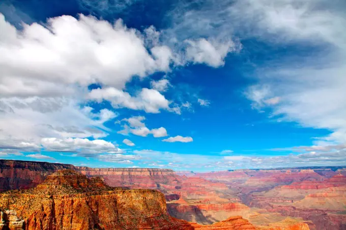 Clouds over a canyon, Grand Canyon, Moran Point, Grand Canyon National Park, Arizona, USA