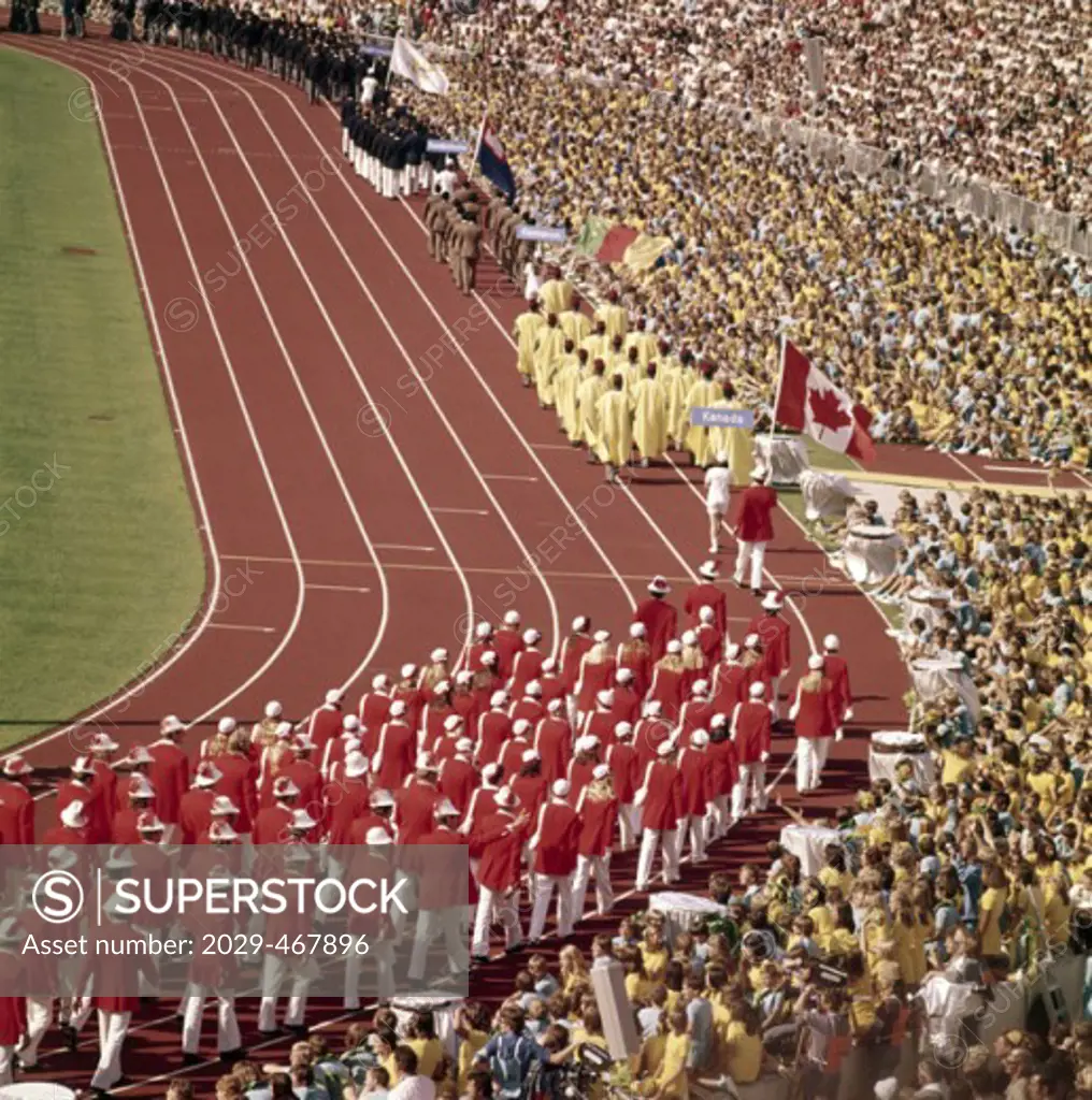 Canadian Team Opening Ceremonies Olympic Stadium Munich Germany