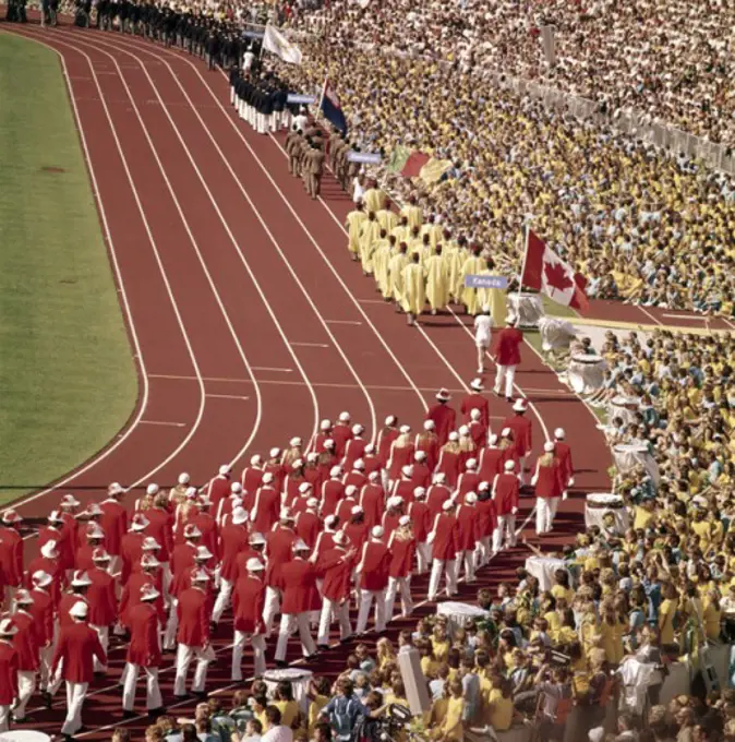 Canadian Team Opening Ceremonies Olympic Stadium Munich Germany