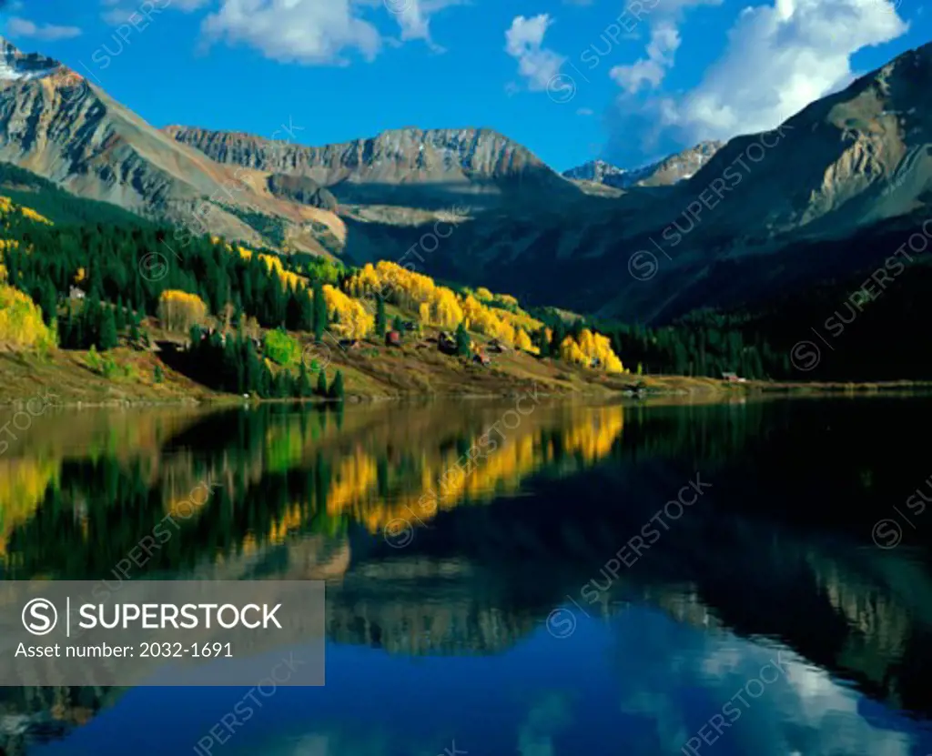 Panoramic view of Trout Lake, Colorado, USA