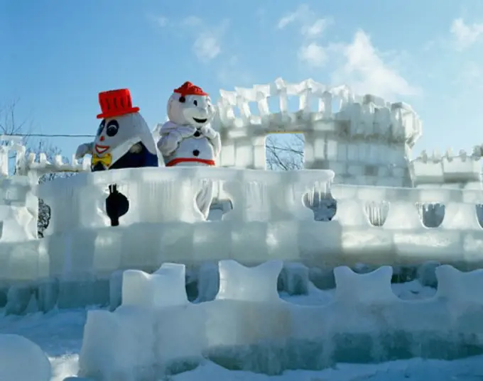 Ice Sculptures at Ice Palace, Winter Carnival, Quebec, Canada