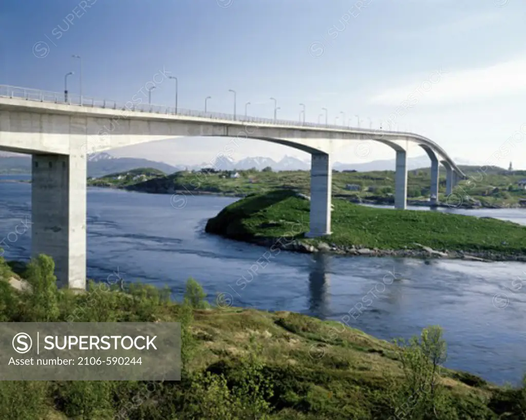 Bridge over Salstromen Near Bodo Norway