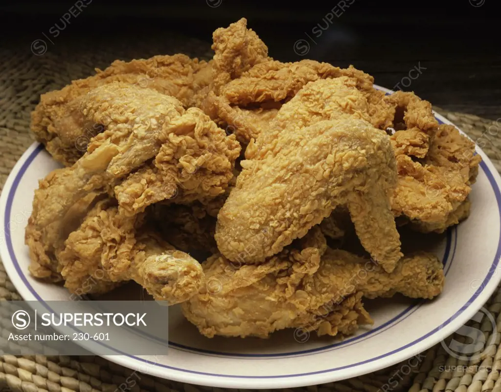 Close-up of fried chicken on a plate