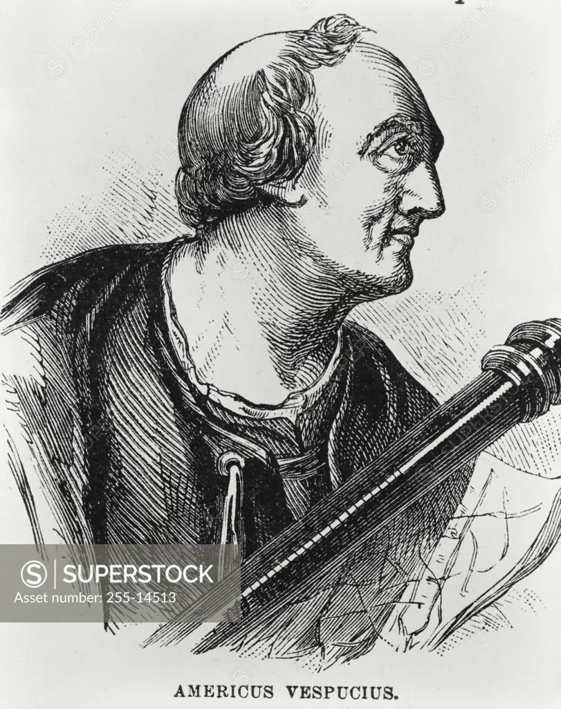 Vintage Photograph. Amerigo Vespucci (1451-1512) Italian Explorer For Whom America Was Named American History Illustration