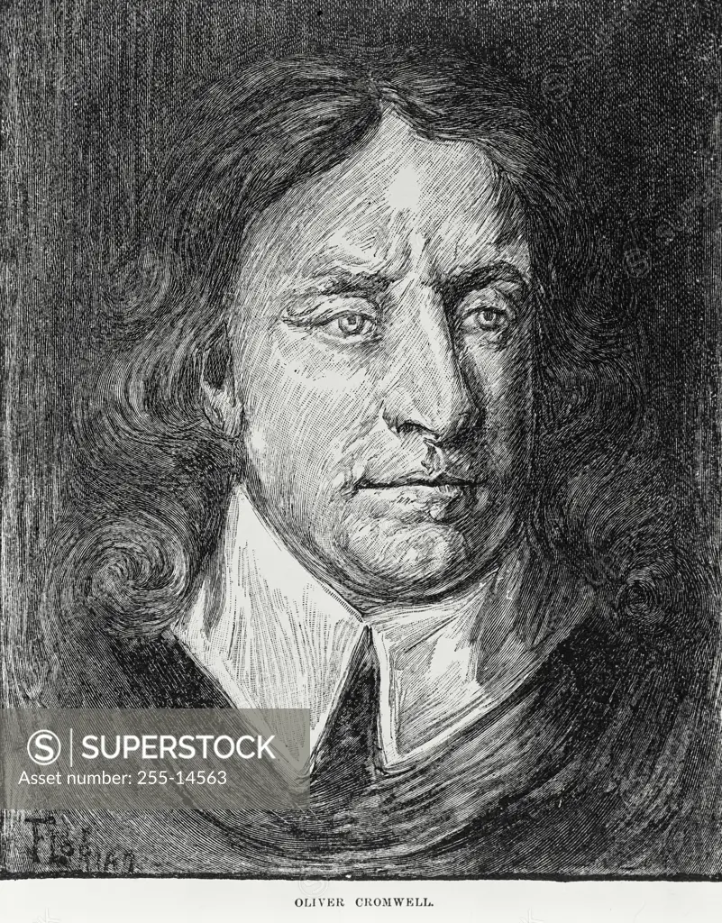 Vintage Photograph. Portrait of Oliver Cromwell (1599-1658), Lord Protector of England, illustration