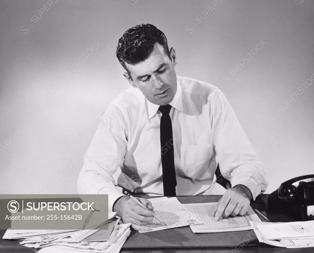 Businessman working in an office