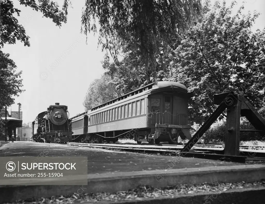 USA, Massachusetts, Boston, Boston And Maine Passenger Trains on Marblehead Station