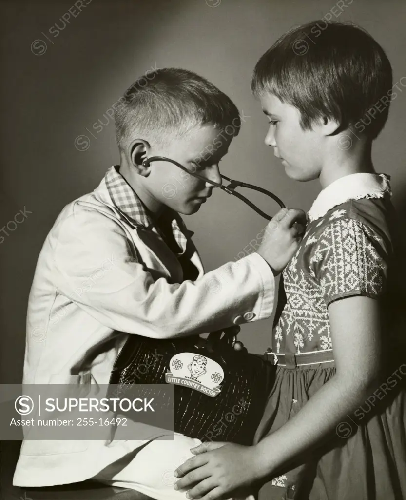 Children playing doctor and patient