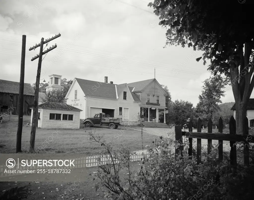 Vintage photograph. Birthplace of Calvin Coolidge, Plymouth, Vermont. New England.