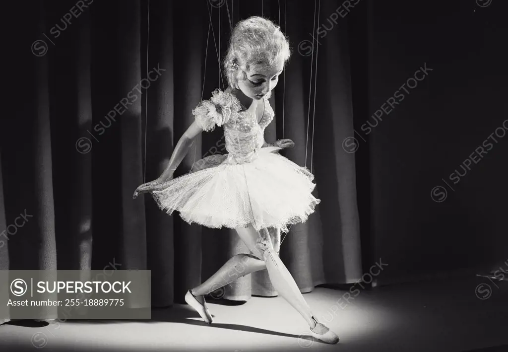 Vintage photograph. female marionette dancing