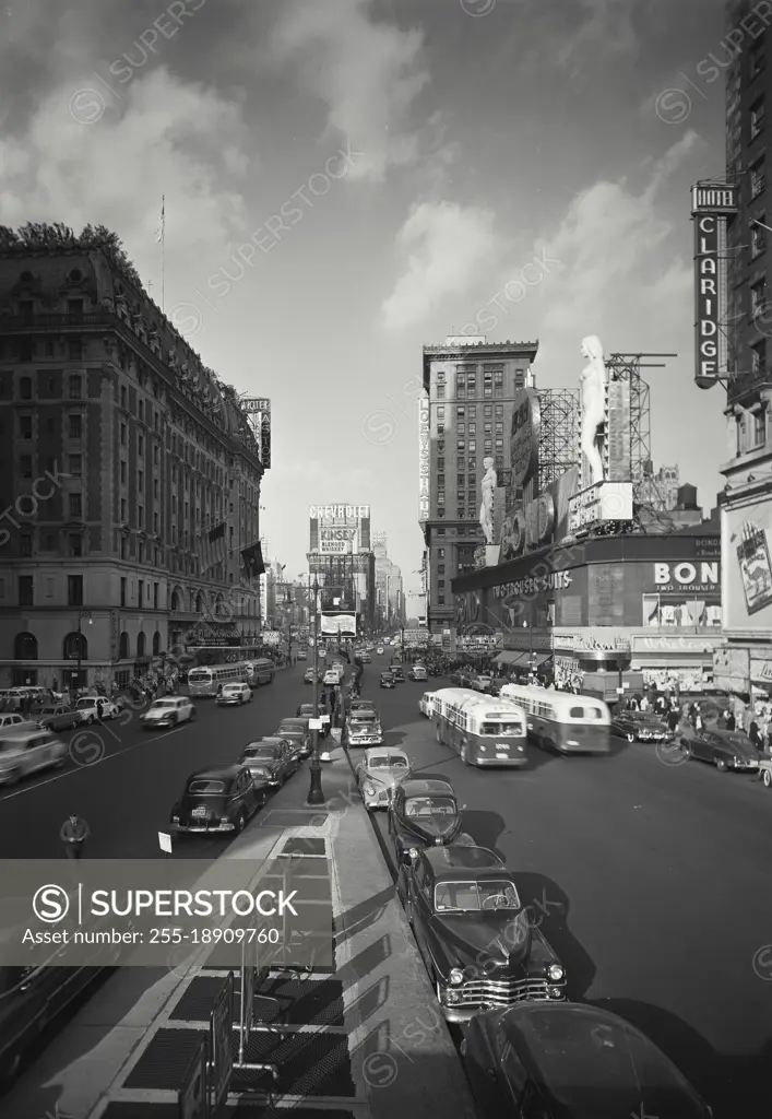 Vintage photograph. times square vertical view