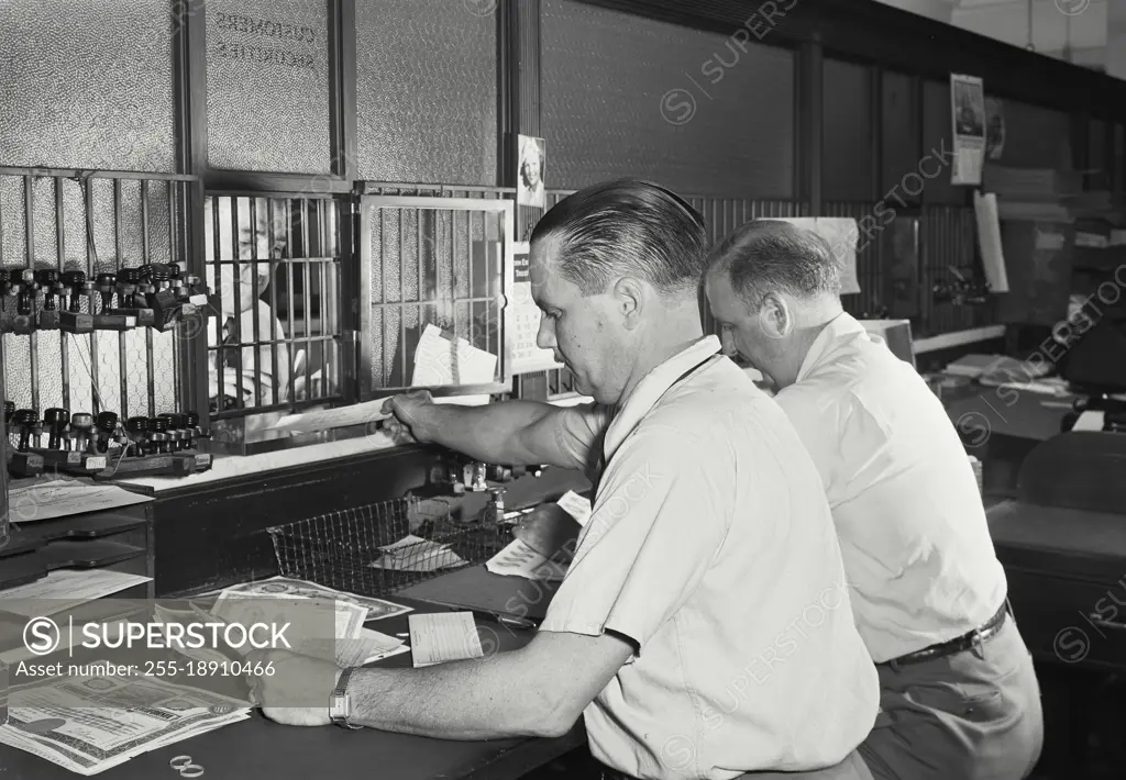 Vintage photograph. Stock brokerage house of Payne Webber Jackson and Curtis