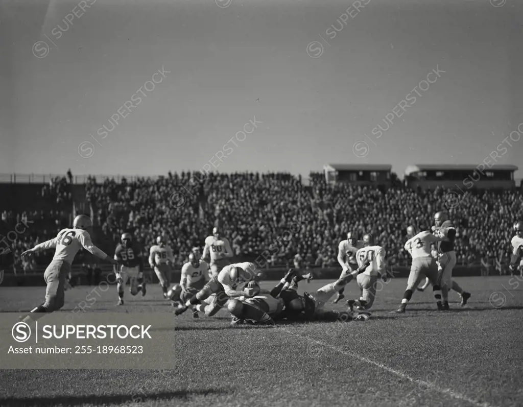 Vintage photograph. Columbia vs yale at baker field in October 1951