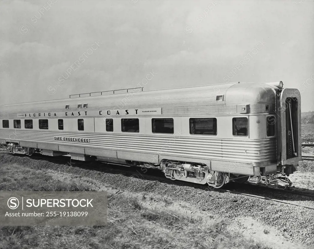 Vintage photograph. A new Budd stainless steel car