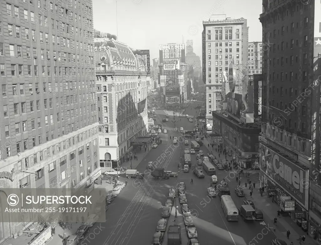 Vintage photograph. view of Broadway street in new York city