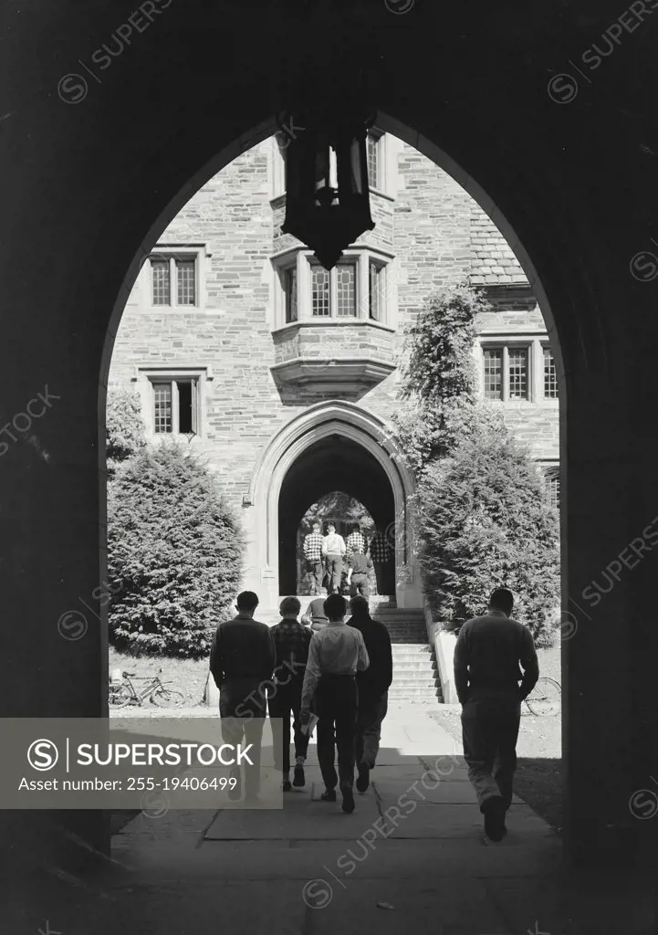 Looking from Campbell Hall archway towards Holder Hall archway