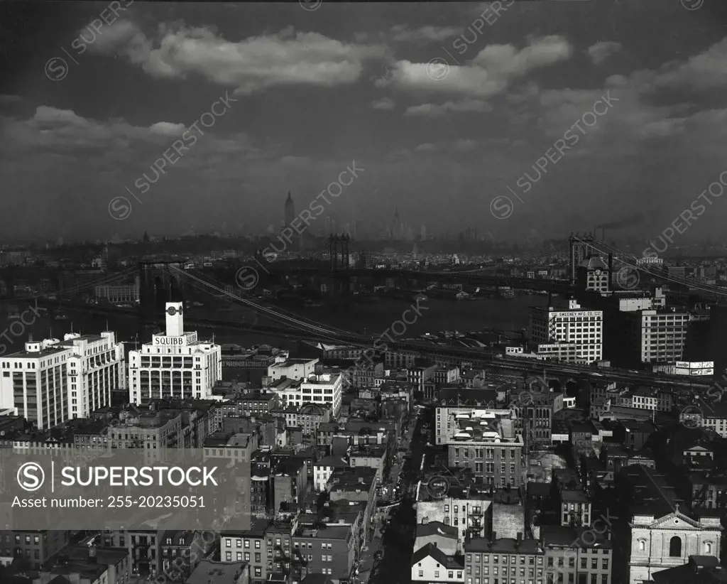 Brooklyn dock area showing city New York City skyline