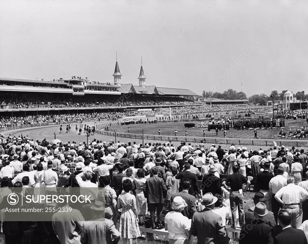 Spectators watching horse racing, Churchill Downs, Louisville, Kentucky, USA