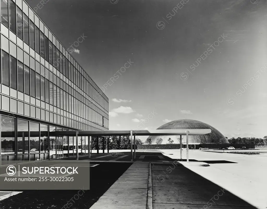 Vintage Photograph. General Motors Technical center Styling buildings.