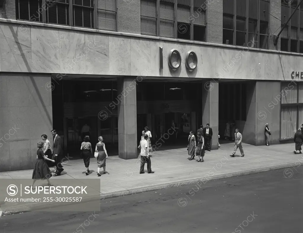 Vintage Photograph. Pedestrians at 100 Park Avenue, New York City Frame 1