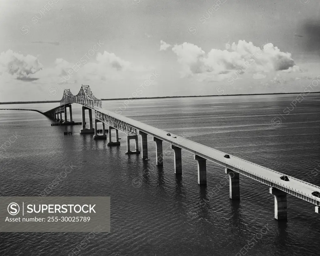 Vintage Photograph. The sunshine skyway is one of Florida Suncoast's superb attractions