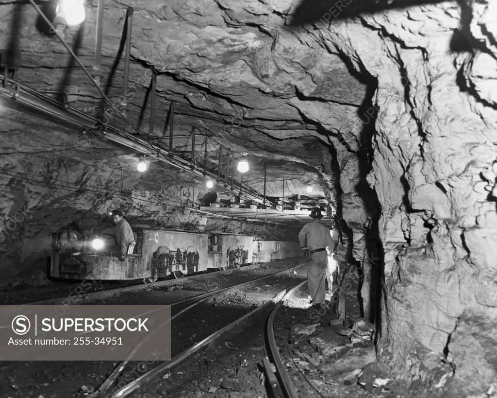 Train in a coal mine, Robena coal mine, Pennsylvania, USA